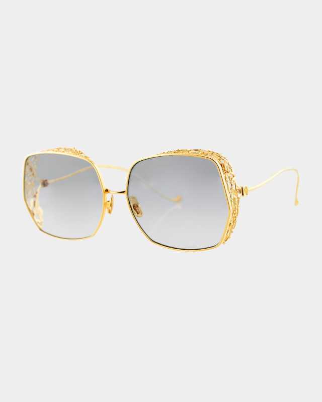 Nouveau Romantica Round Stainless Steel Sunglasses